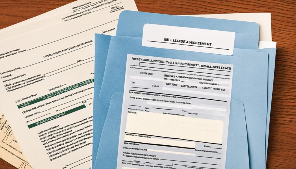 Utility bills and lease agreement